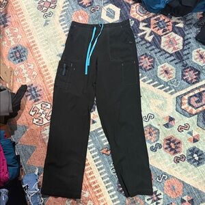 Carhartt Women's Black Boot Cut Pants with Blue Drawstring